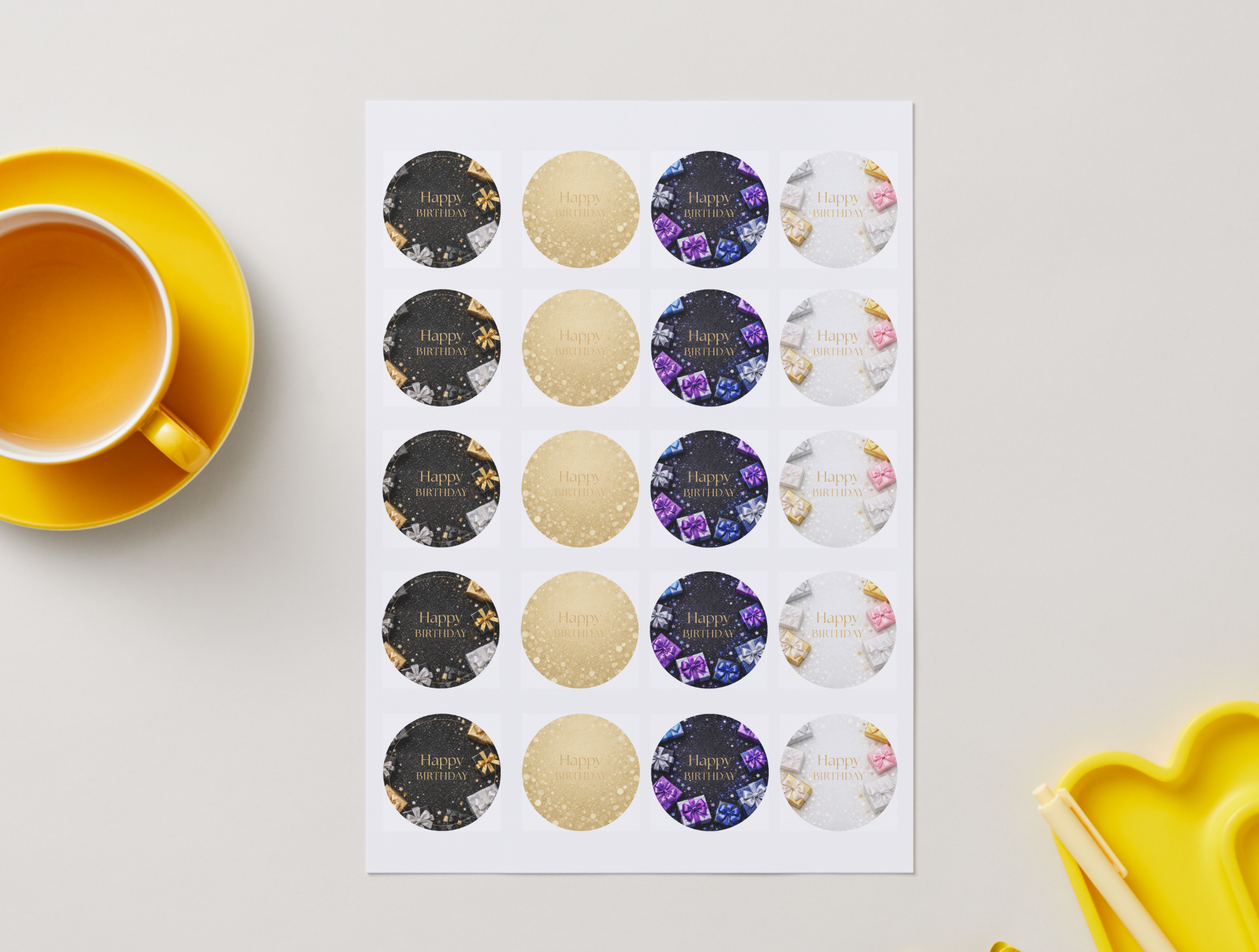 Giftiva Printable Birthday Sticker Sheet